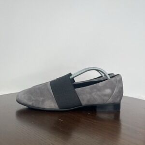 Clarks UN Blush Shoes Women's 8.5W Wide Gray Black Suede Comfort Career Loafer